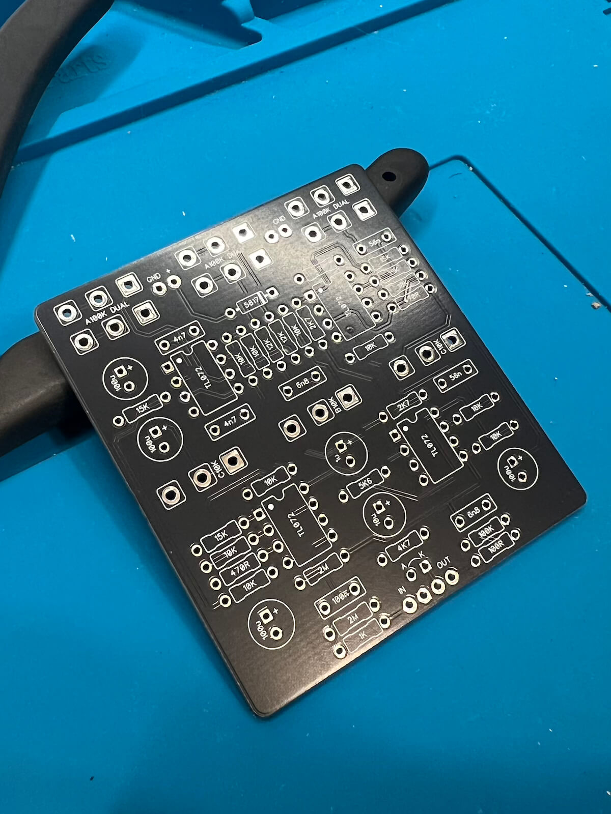 Filter EQ pedal PCB before assembly