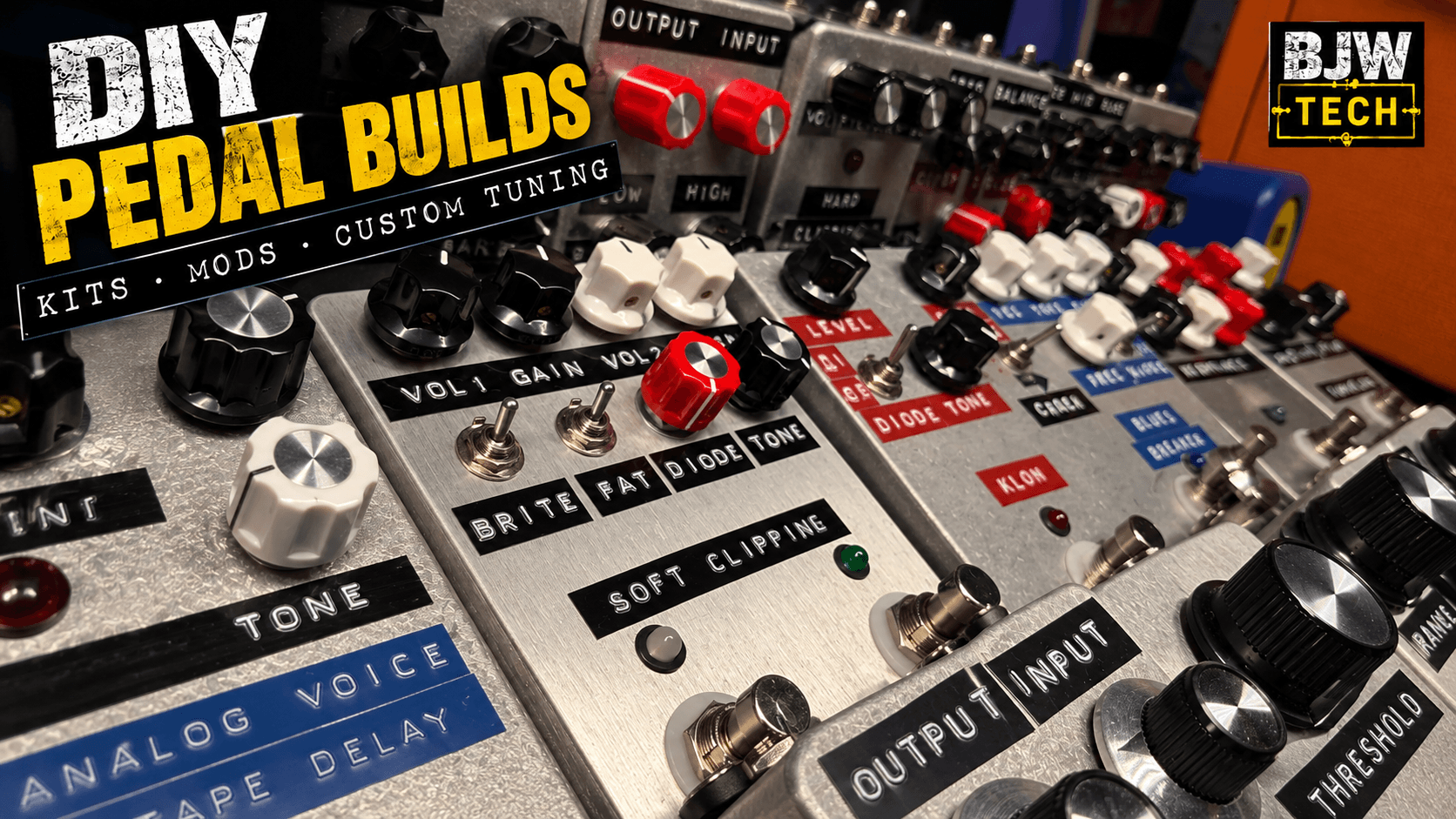 Finished DIY pedal builds and kit projects from the BJW Tech bench
